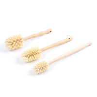 Kitchen palm Brush Bottle Pot Brush palm Cleaning Brush  with Wooden Natural  handle for home