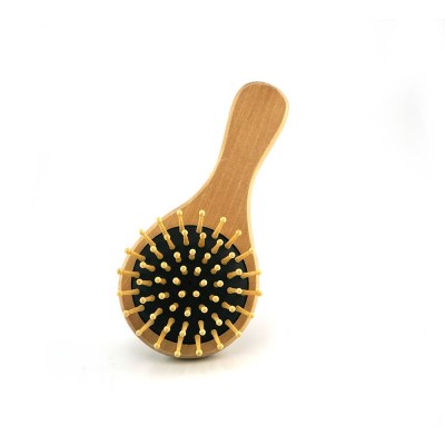 Professional Soft Large Area Baby Round Head Lotus Wood Pins Detangling Paddle Wooden Hair Brush