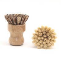 FQ Kitchen Accessory Natural Cleaning Scrub Brush Sisal Coconut Fiber Bamboo Handle Pot Brush