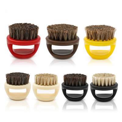 Men Shaving Face Hair Barber Cleaning Brush Black ABS Handle Boar Bristle Finger Beard Brush